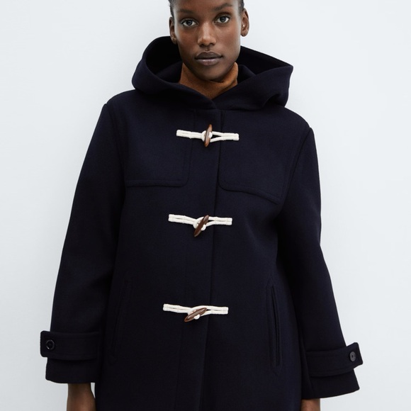 NWT MANGO Hooded Wool Coat size XS - Picture 7 of 16